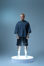 MID SLEEVE GREY-BLUE